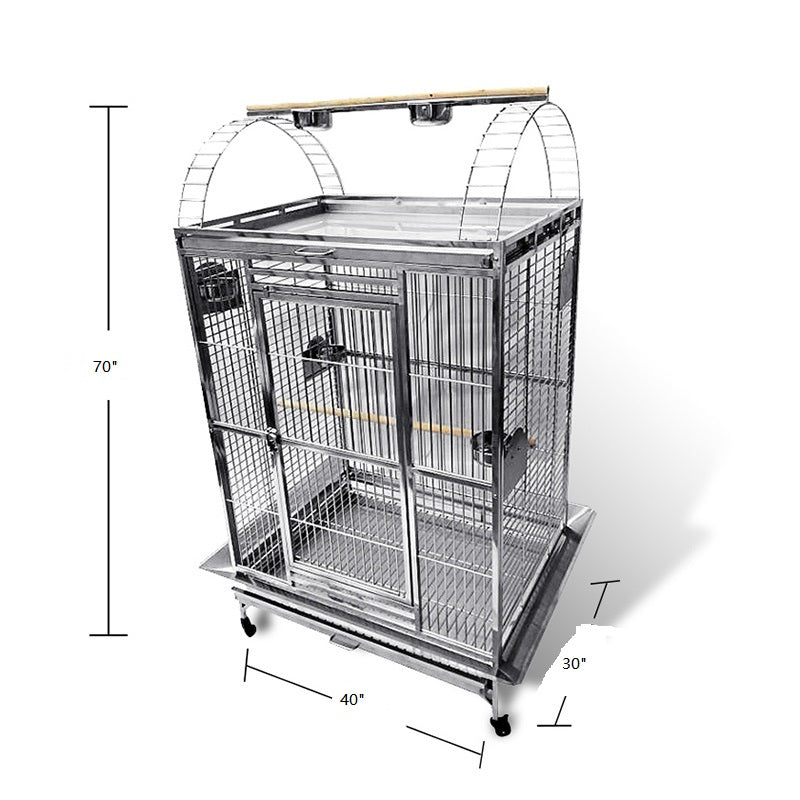 40"x30"x70" Stainless Steel SUS201 Play Top Style Bird Cage Parrot Cage Large 100X75X 175CM