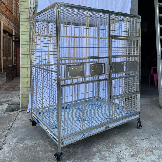 Stainless Steel SUS201 Square Top Style Flight Bird Cage Parrot Cage 48"x36"x60"