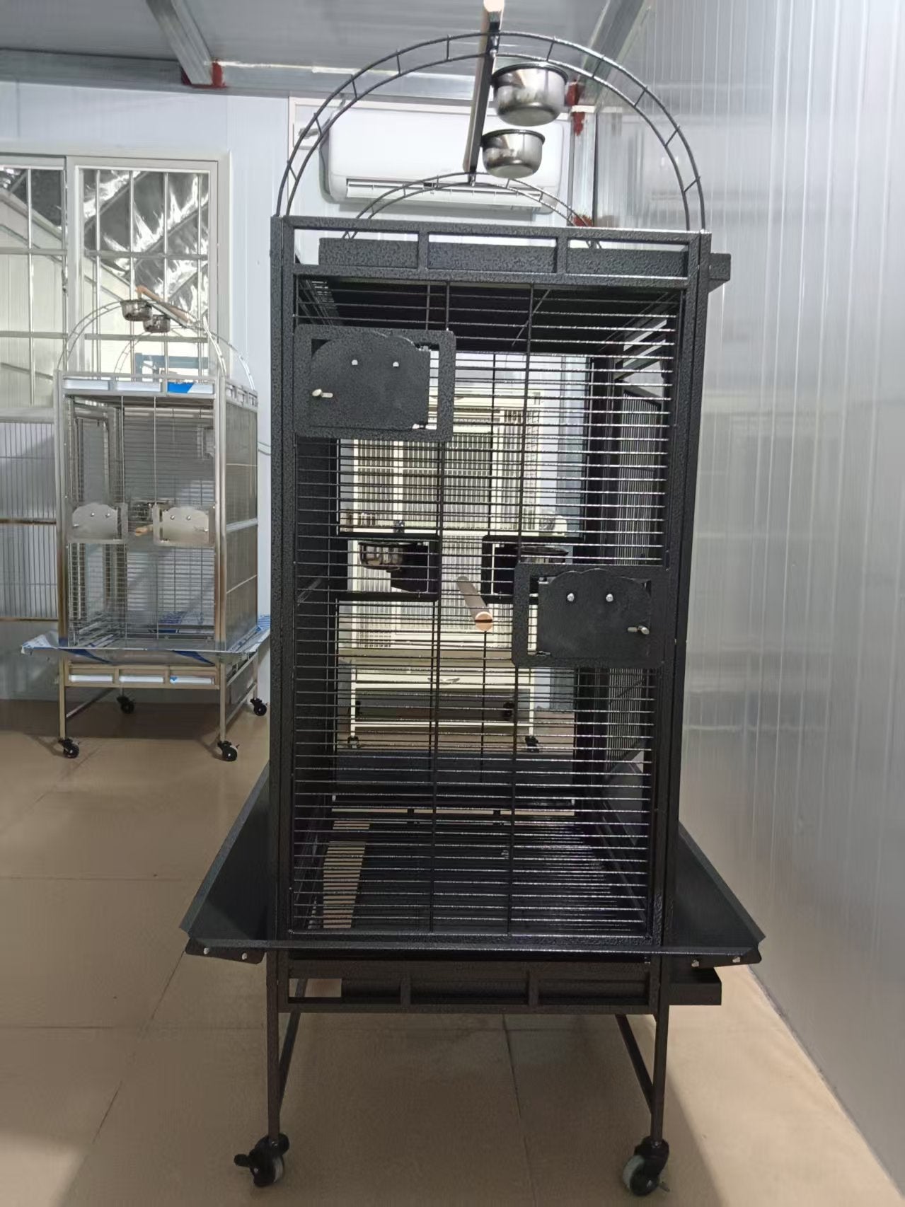 Black Vein Metal Play Top Style Small Bird Cage Parrot Cage 24" x 20" x 56"