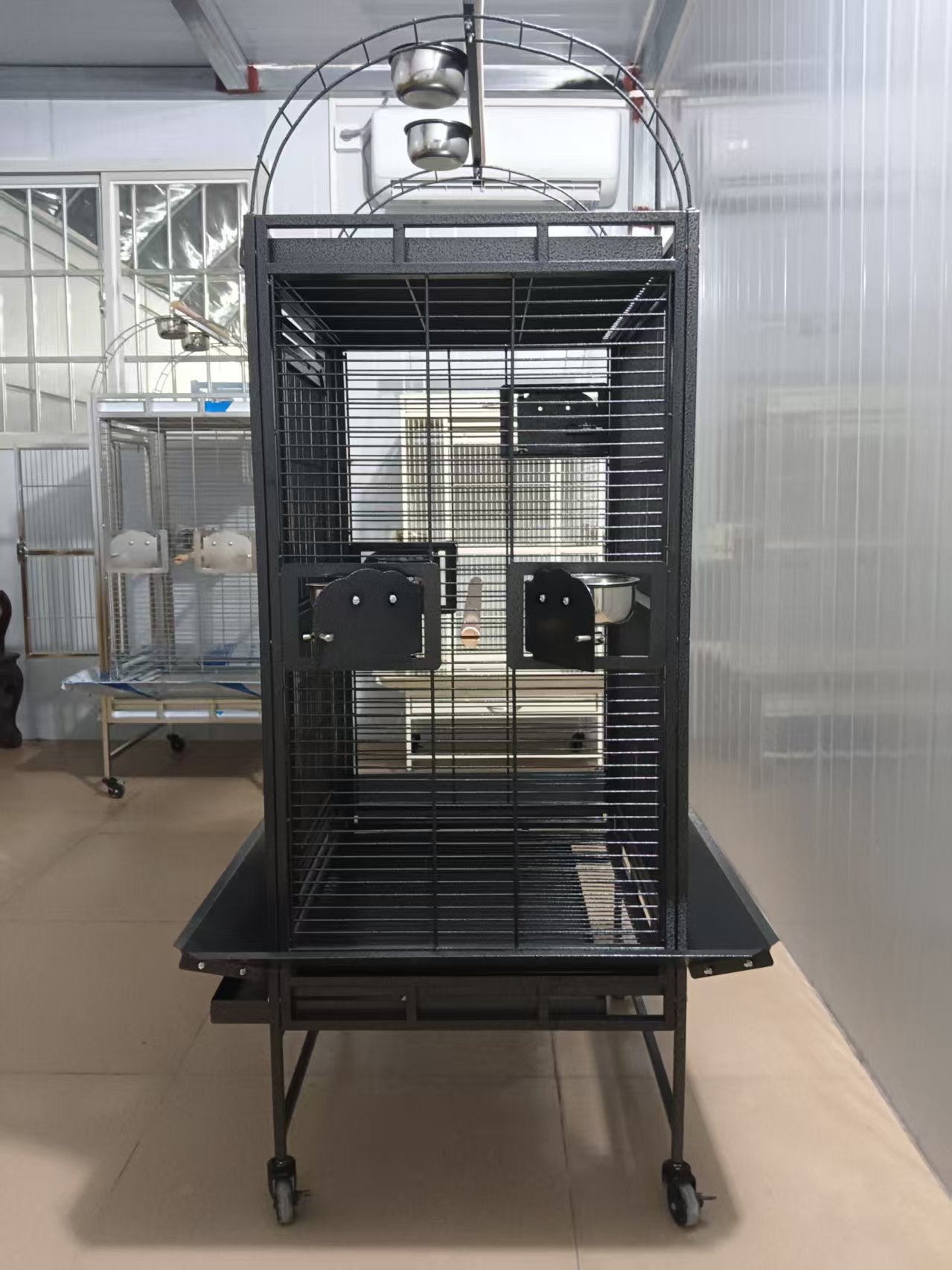 Black Vein Metal Play Top Style Small Bird Cage Parrot Cage 24" x 20" x 56"