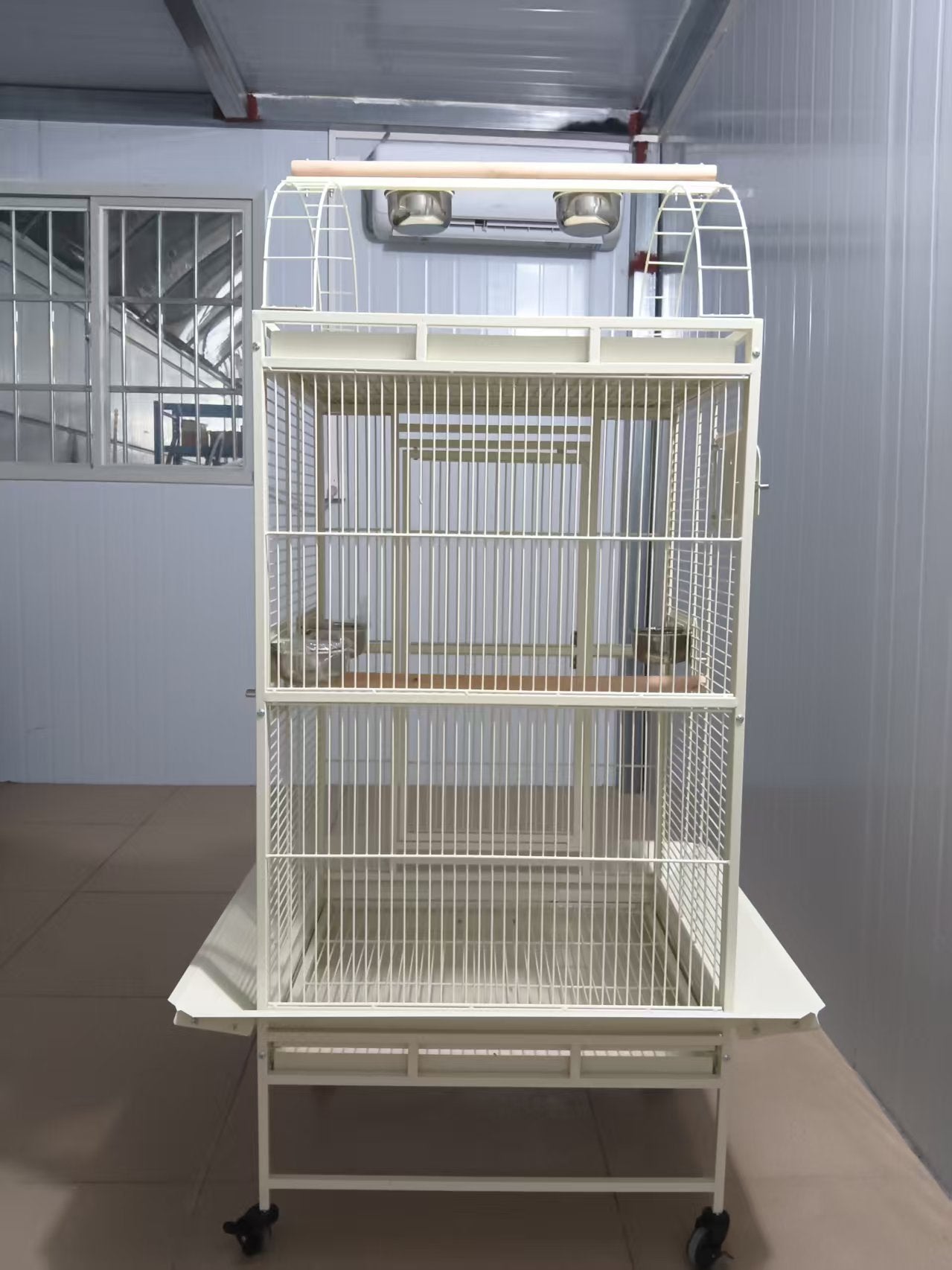 Eggshell White Metal Play Top Style Small Bird Cage Parrot Cage 24" x 20" x 56"