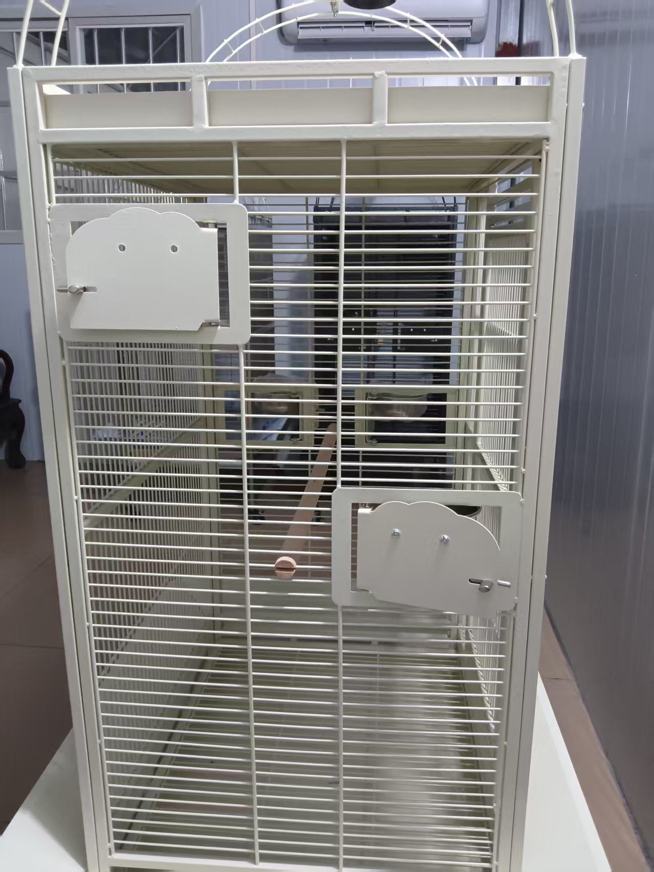 Eggshell White Metal Play Top Style Small Bird Cage Parrot Cage 24" x 20" x 56"