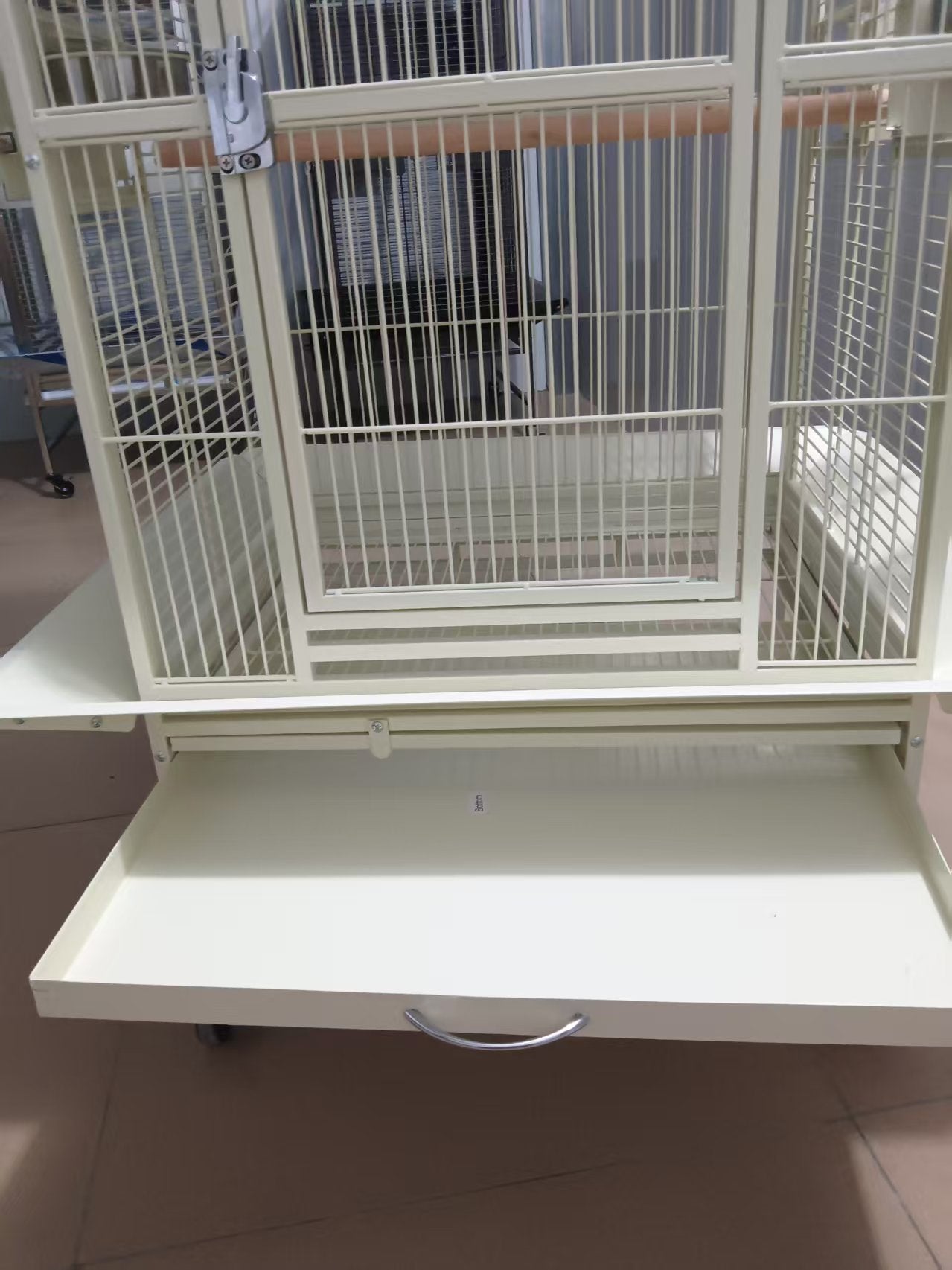 Eggshell White Metal Play Top Style Small Bird Cage Parrot Cage 24" x 20" x 56"