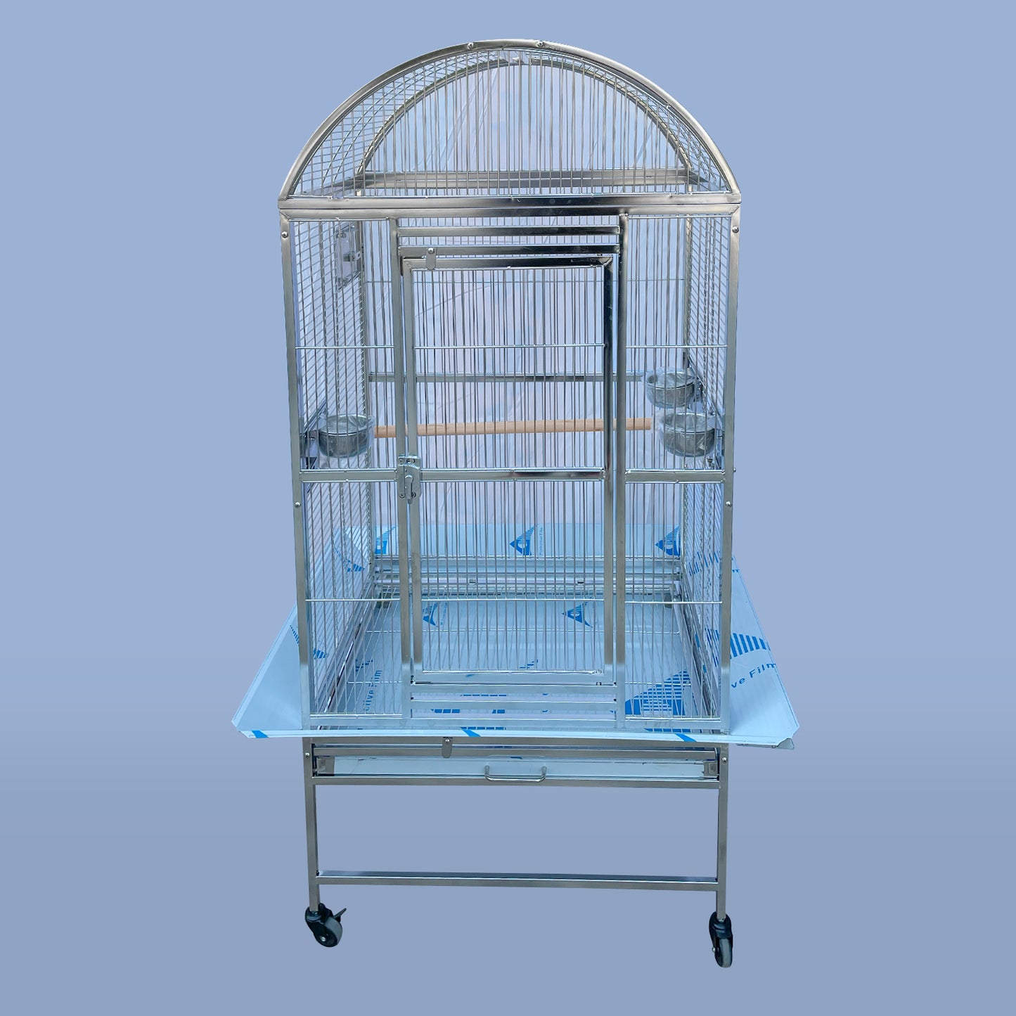 SUS201 Stainless Steel Parrot Cage 60x50x145cm Dome Top Bird Cage Big Macaw cage