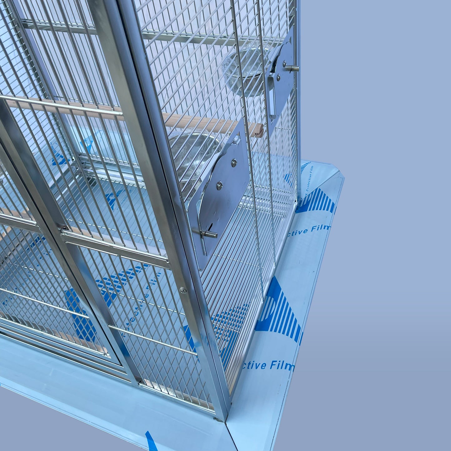 SUS201 Stainless Steel Parrot Cage 60x50x145cm Dome Top Bird Cage Big Macaw cage