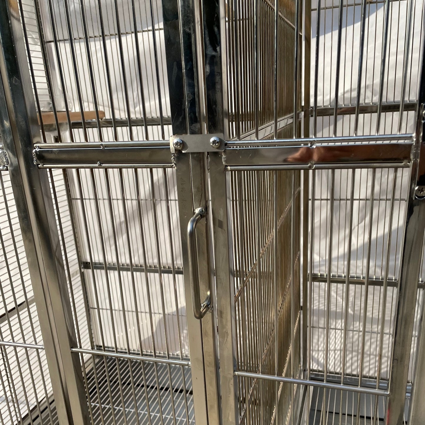 Stainless Steel SUS201 Square Top Twins Style Bird Cage Parrot Cage 56"x28"x75"