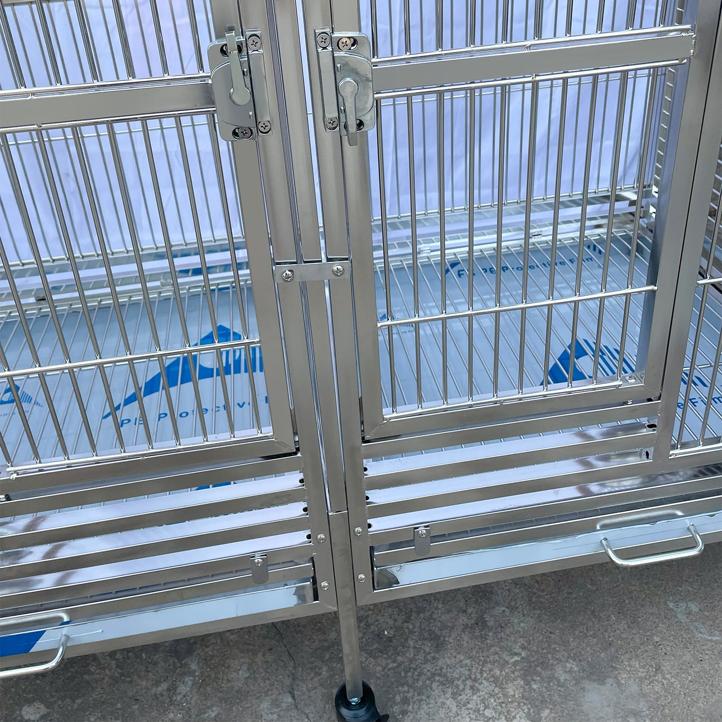 SUS201 Stainless Steel Parrot Cage 127x60x160cm Great Twins Bird Cage Big Macaw