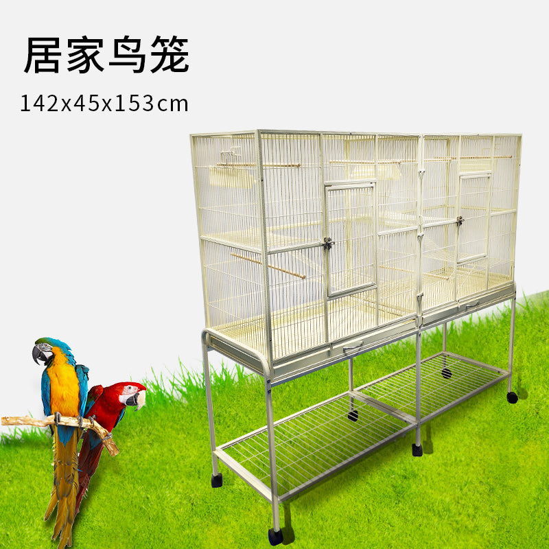 Metal Bird Cage Twins Style For Small Pet and Parrot 152x46x 148cm