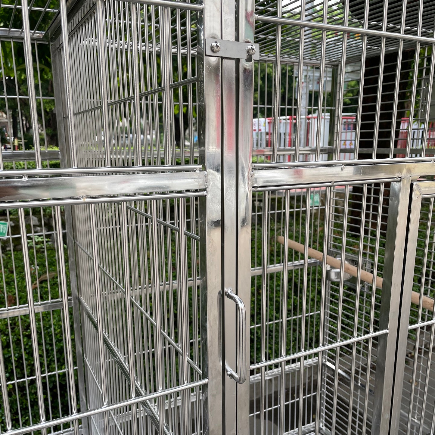 SUS201 Stainless Steel Parrot Cage 200x100x185cm Great Twins Bird Cage Big Macaw