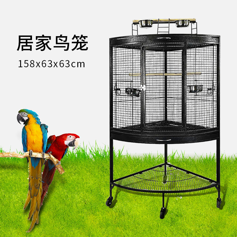 Black Vein Corner Bird Cage Bird Cage Small Macaw Cage Parrot Cage Cocktail Cage