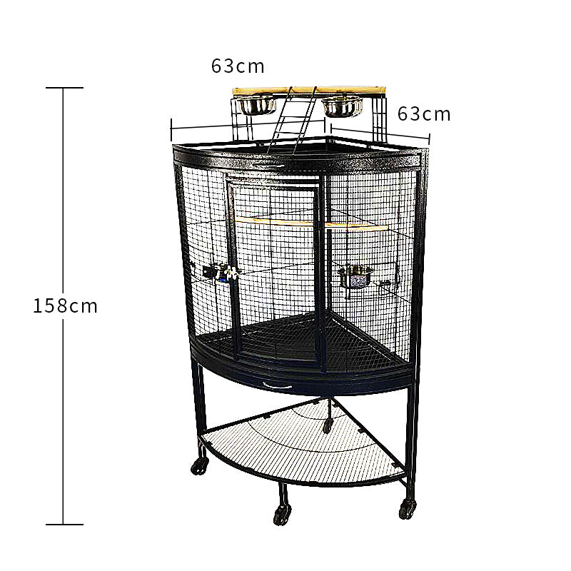 Black Vein Corner Bird Cage Bird Cage Small Macaw Cage Parrot Cage Cocktail Cage