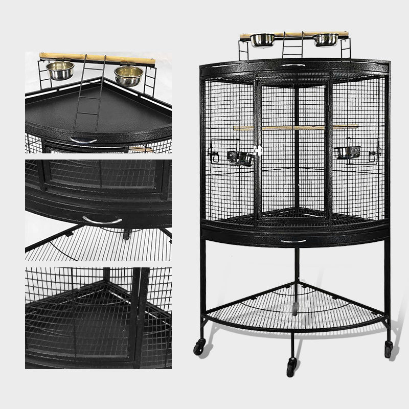 Black Vein Corner Bird Cage Bird Cage Small Macaw Cage Parrot Cage Cocktail Cage