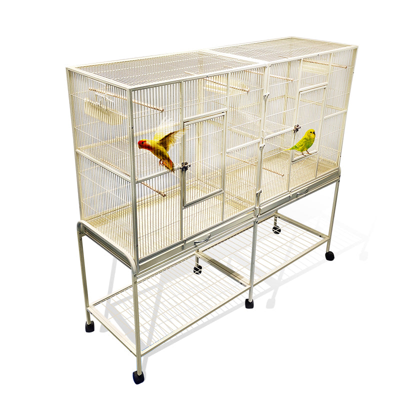 Metal Bird Cage Twins Style For Small Pet and Parrot 152x46x 148cm