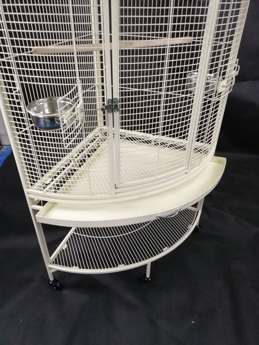 Eggshell White Corner Bird Cage Bird Cage Small Macaw Cage Parrot Cage Cocktail Cage