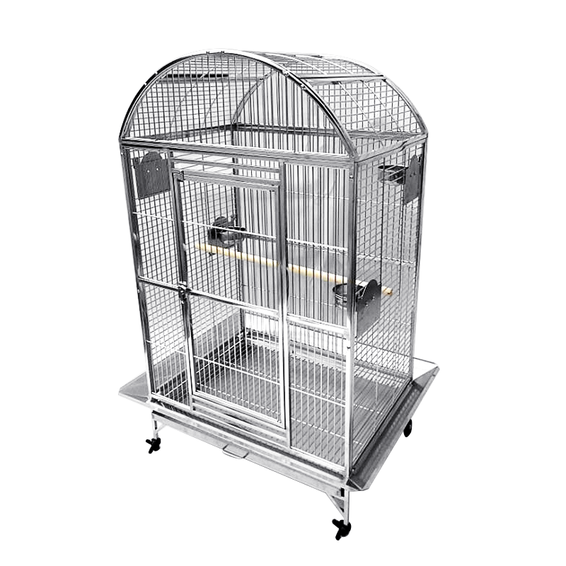 SUS201 Stainless Steel Parrot Cage 90x66x152cm Dome Top Bird Cage Big Macaw Cage