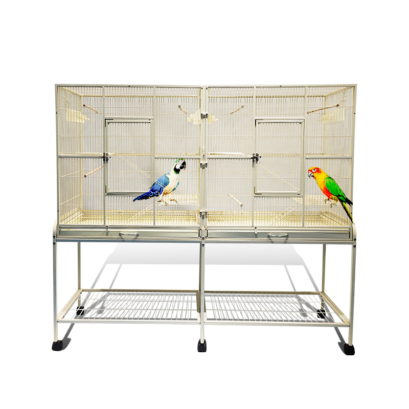 Metal Bird Cage Twins Style For Small Pet and Parrot 152x46x 148cm