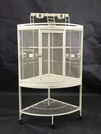 Eggshell White Corner Bird Cage Bird Cage Small Macaw Cage Parrot Cage Cocktail Cage