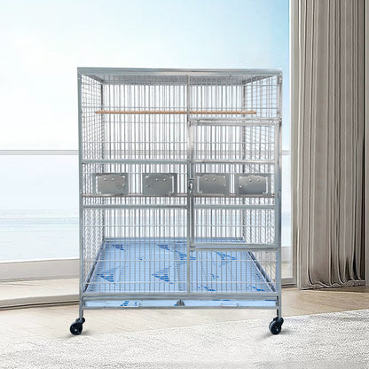 Stainless Steel SUS201 Square Top Style Flight Bird Cage Parrot Cage 48"x36"x60"