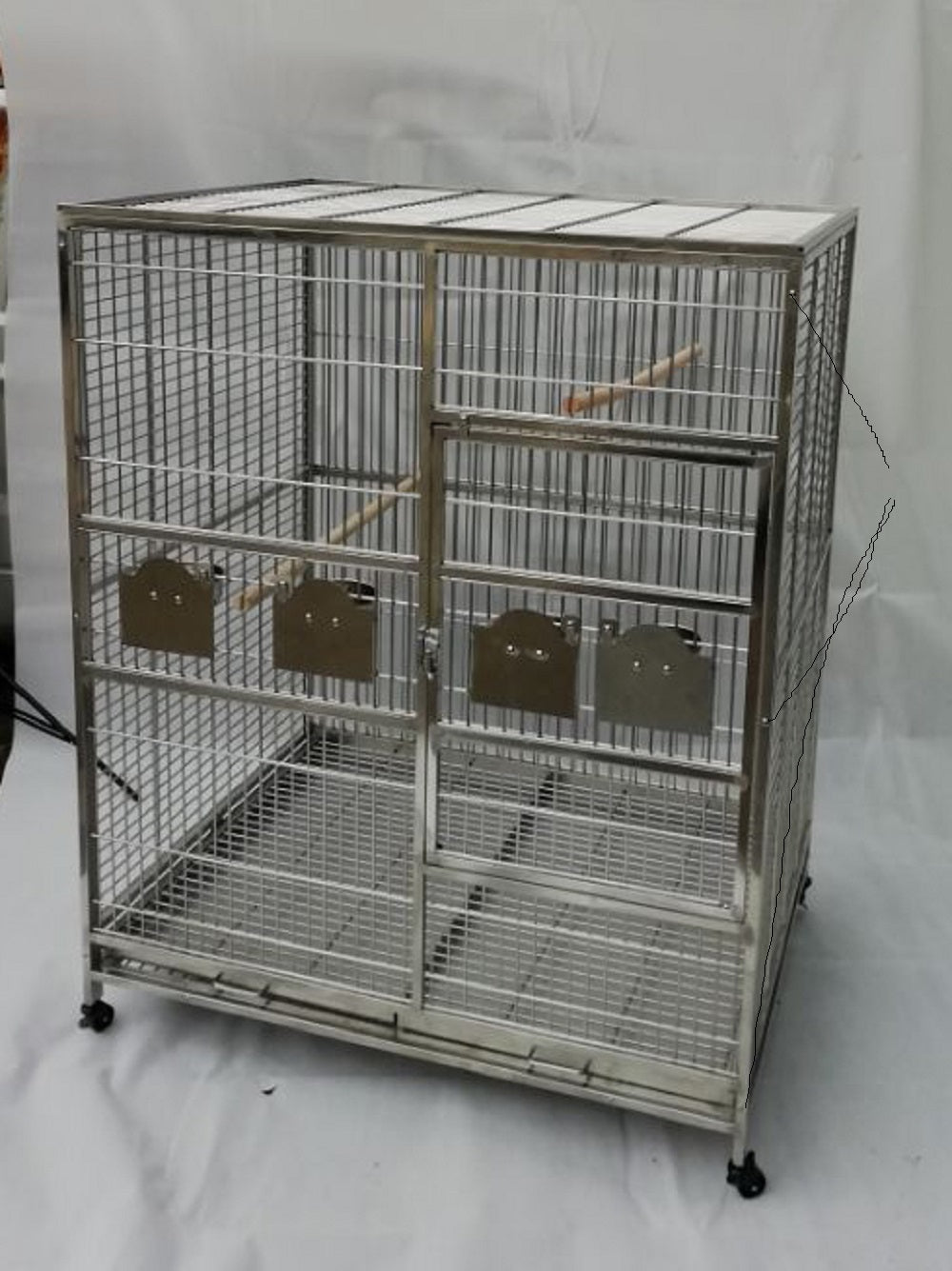 Stainless Steel SUS201 Square Top Style Flight Bird Cage Parrot Cage 48"x36"x60"