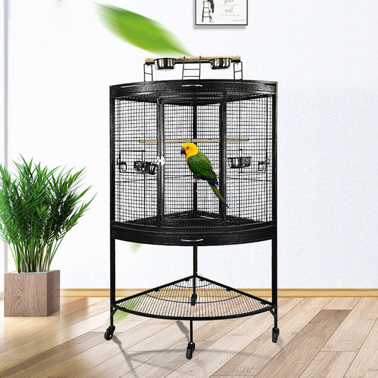 Black Vein Corner Bird Cage Bird Cage Small Macaw Cage Parrot Cage Cocktail Cage