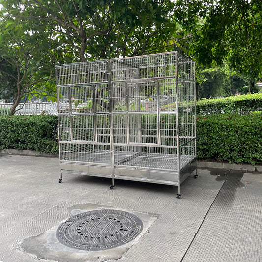 SUS201 Stainless Steel Parrot Cage 200x100x185cm Great Twins Bird Cage Big Macaw