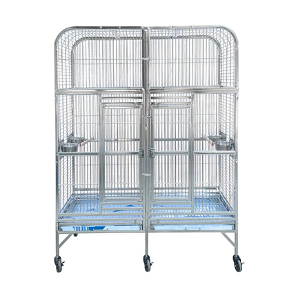 SUS201 Stainless Steel Parrot Cage 127x60x160cm Great Twins Bird Cage Big Macaw