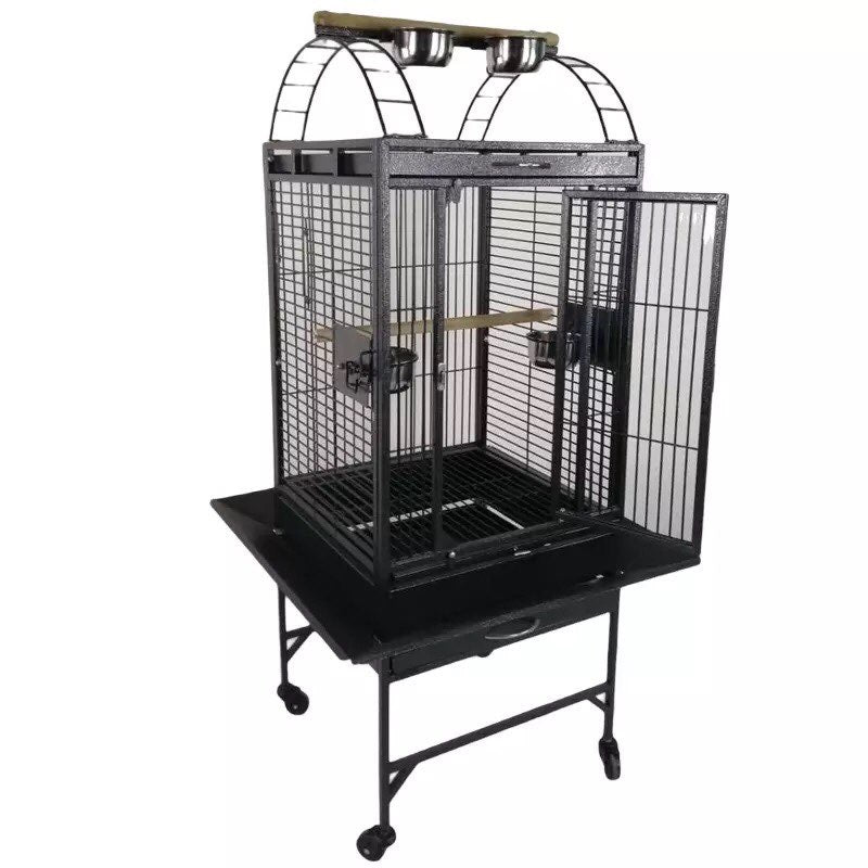 Metal Bird Cage Parrot Cage Play Top Style 46x46x139cm