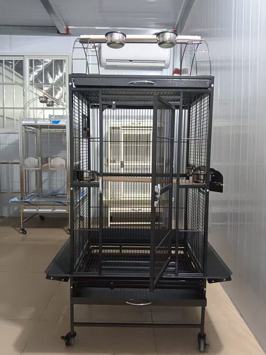 Black Vein Metal Play Top Style Small Bird Cage Parrot Cage 24" x 20" x 56"