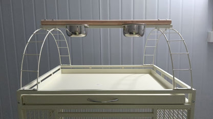 Eggshell White Metal Play Top Style Small Bird Cage Parrot Cage 24" x 20" x 56"