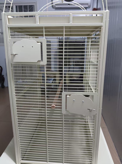 Eggshell White Metal Play Top Style Small Bird Cage Parrot Cage 24" x 20" x 56"