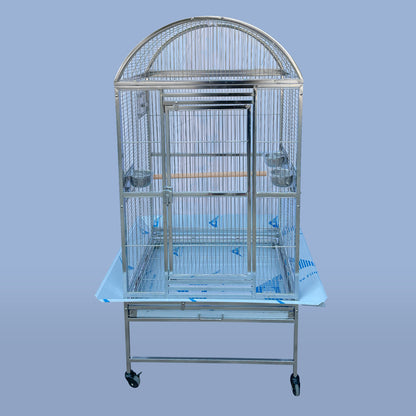 SUS201 Stainless Steel Parrot Cage 60x50x145cm Dome Top Bird Cage Big Macaw cage