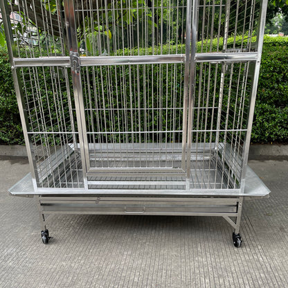 40"x30"x70" Stainless Steel SUS201 Play Top Style Bird Cage Parrot Cage Large 100X75X 175CM