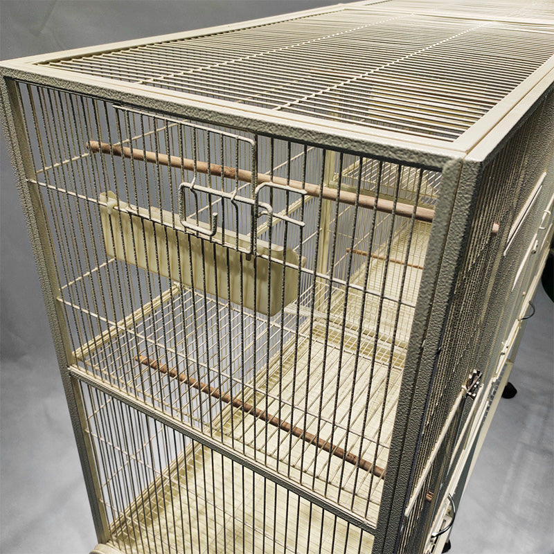 Black Vein Metal Bird Cage Twins Style For Small Pet and Parrot 152x46x 148cm