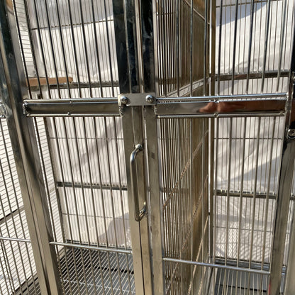 Stainless Steel SUS201 Square Top Twins Style Bird Cage Parrot Cage 56"x28"x75"