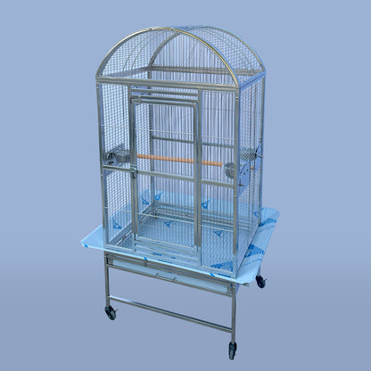 SUS201 Stainless Steel Parrot Cage 60x50x145cm Dome Top Bird Cage Big Macaw cage