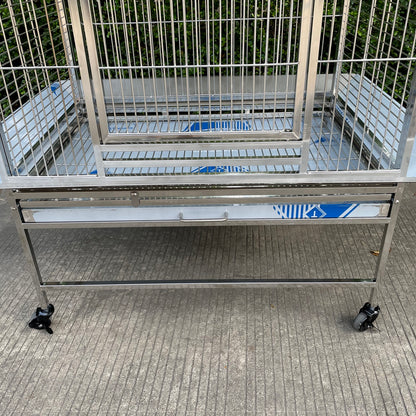 SUS201 Stainless Steel Parrot Cage 80x55x160cm Play Top Bird Cage Big Macaw