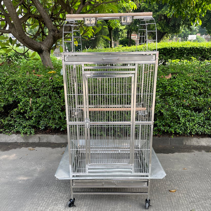 SUS201 Stainless Steel PLAYTOP Style Bird CAGE Parrot CAGE 24"X20"X56"