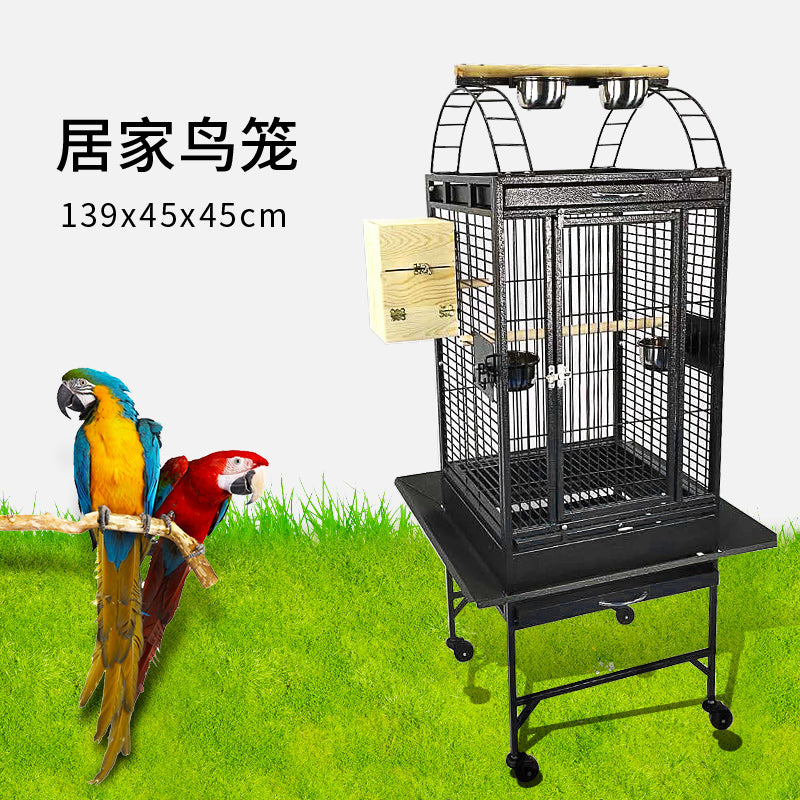Metal Bird Cage Parrot Cage Play Top Style 46x46x139cm
