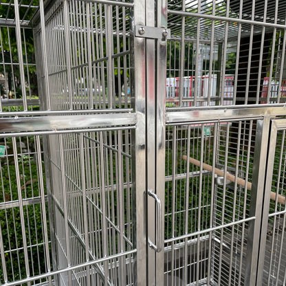 SUS201 Stainless Steel Parrot Cage 200x100x185cm Great Twins Bird Cage Big Macaw