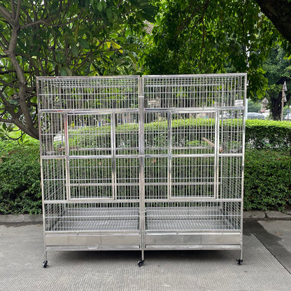 SUS201 Stainless Steel Parrot Cage 200x100x185cm Great Twins Bird Cage Big Macaw