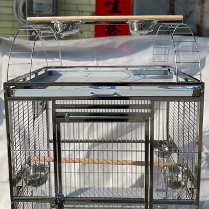 SUS201 Stainless Steel Parrot Cage 80x55x160cm Play Top Bird Cage Big Macaw