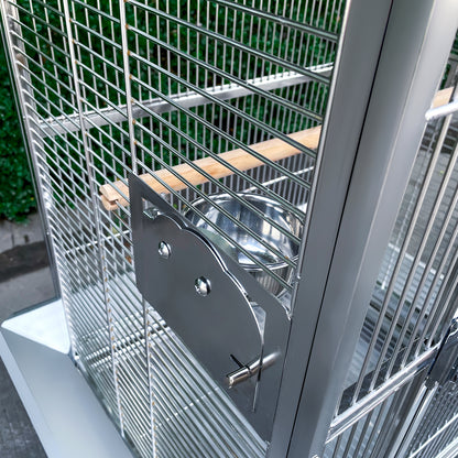SUS201 Stainless Steel Parrot Cage 70x50x170cm Play Top Bird Cage Big Macaw