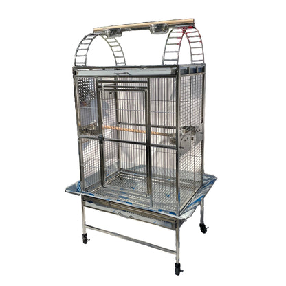 SUS201 Stainless Steel Parrot Cage 80x55x160cm Play Top Bird Cage Big Macaw