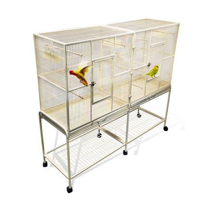 Metal Bird Cage Twins Style For Small Pet and Parrot 152x46x 148cm