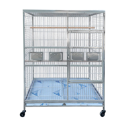 Stainless Steel SUS201 Square Top Style Flight Bird Cage Parrot Cage 48"x36"x60"