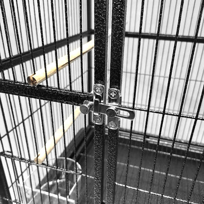 Black Vein Metal Bird Cage Twins Style For Small Pet and Parrot 152x46x 148cm