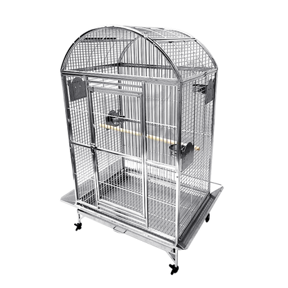 SUS201 Stainless Steel Parrot Cage 90x66x152cm Dome Top Bird Cage Big Macaw Cage