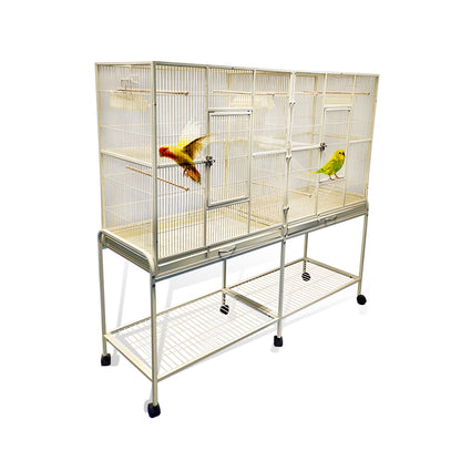 Metal Bird Cage Twins Style For Small Pet and Parrot 152x46x 148cm