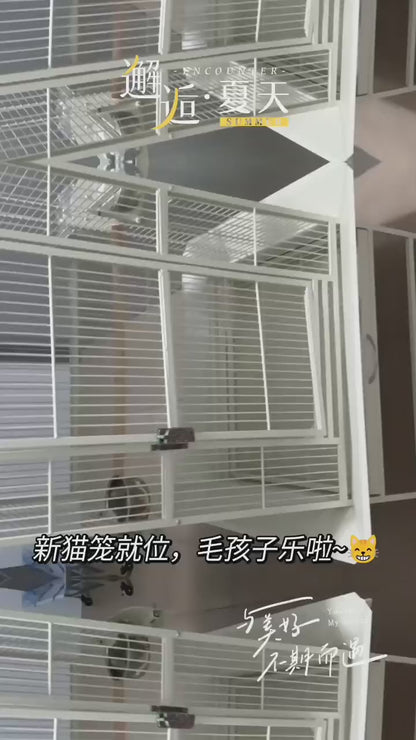 Eggshell White Metal Play Top Style Small Bird Cage Parrot Cage 24" x 20" x 56"
