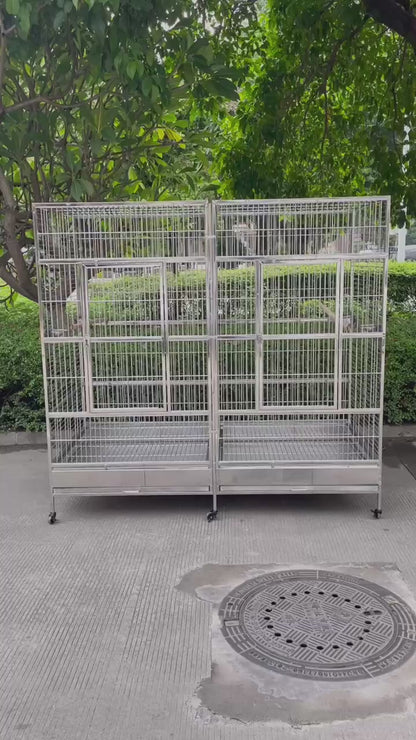 SUS201 Stainless Steel Parrot Cage 200x100x185cm Great Twins Bird Cage Big Macaw